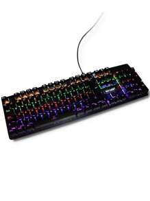 Teclado Gamer Mecánico Rgb Luz Alambrico Español Gaming - Negro - Ver 4