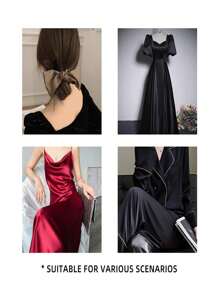 1pc Duchess Satin Faux Silk Fabric For Wedding Dress DIY Crafting - Royal Blue - View 5