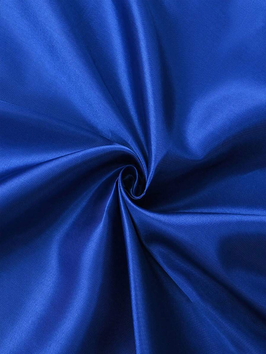 1pc Duchess Satin Faux Silk Fabric For Wedding Dress DIY Crafting - Royal Blue - View 1