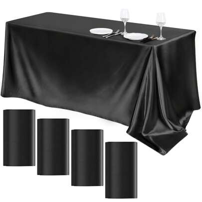 1pc Rectangle Tablecloth, Modern Minimalist Satin Wrinkle-Resistant Table Cloth, Suitable For Home, Hotel, Banquet, Party And Holiday Decoration,Christmas