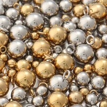 10-20 件/包不锈钢实心珠子，适用于手链、项链、手机链、DIY 珠宝吊坠 - 實心吊球 - 查看 4