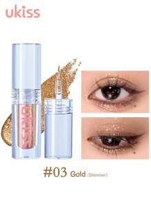 UKISS 1.5克闪亮液体眼影，钻石般闪耀，亮片持久闪亮眼影，轻盈柔滑 - #03 Gold - 查看 4