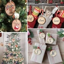 10 Stücke 2–4 Zoll große Naturholzscheiben, Bastelset aus unbehandeltem Holz, vorgebohrt mit Loch, Holzkreise für Kunst, Holzscheiben, Weihnachtsschmuck, DIY-Bastelarbeiten