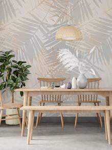 SUPSTICKER 3 件热带针叶水彩图案加厚防潮自粘防水家居装饰墙贴适用于卧室客厅浴室，1 套 3 件 * 47.24x15.75 英寸，翻新贴纸剥离墙板、墙纸、壁纸、春季装饰物品让您的家焕然一新，拉玛装饰贴纸