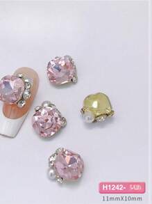 5 款美甲粉钻珠宝产品，包括心形、方形、直角女孩粉色、水晶指甲、大钻石、指甲饰物、美甲用品、指甲贴花和指甲钻产品美甲饰物指甲设计指甲指甲饰物指甲美甲美甲宝石 DIY 指甲水钻指甲宝石 - 彩色 - 查看 12