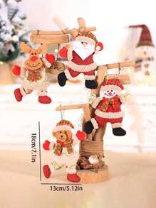1pc/Pack Christmas Decoration Accessories - Christmas Tree Ornament, Fabric Santa Claus & Snowman Doll Hanging Figurine, Halloween, Halloween Decoration