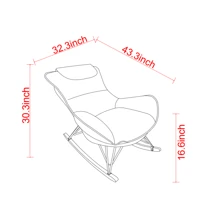 Leisure Sofa Single Rocking Chair, Light Luxury Sofa Chair, Balcony Leisure Area Single Chair, Comfortable And Breathable,Detachable And Washable Seat Cushion (Color: Beige) - 淺綠+絨 - 查看 5