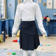 Falda Escolar de 4 Tablas Uniforme Escolar - Azul Marino - Ver 2