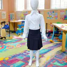 Falda Escolar de 4 Tablas Uniforme Escolar - Azul Marino - Ver 1