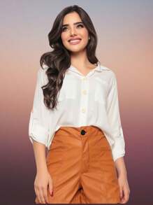 Women Blouses - 白色 - 查看 3