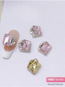 5 款美甲粉钻珠宝产品，包括心形、方形、直角女孩粉色、水晶指甲、大钻石、指甲饰物、美甲用品、指甲贴花和指甲钻产品美甲饰物指甲设计指甲指甲饰物指甲美甲美甲宝石 DIY 指甲水钻指甲宝石 - 彩色 - 查看 2