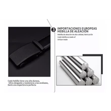 Cinturón de moda de negocios negro para hombre Cinturón de moda Cinturón genuino para hombre,Cinturón deportivo negro con hebilla automática para hombre - Negro - Ver 6