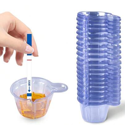 50 pezzi Bicchieri usa e getta per urina, bicchieri in plastica da 40ml, contenitori per campioni di urina per test di gravidanza, ovulazione, pH, forniture per la scuola, back to school
