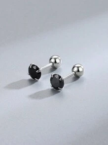 1 para modnych kolczyków ze srebra próby 999 z cyrkoniami sześciennymi zakręcanymi z klasycznymi kolczykami w słodkim stylu do codziennej dekoracji ZYE192