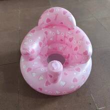 ספה מתנפחת לתינוק 1 יחידה, מושב למידה מתקפל עם משאבה מובנית - ורוד - ראה 12