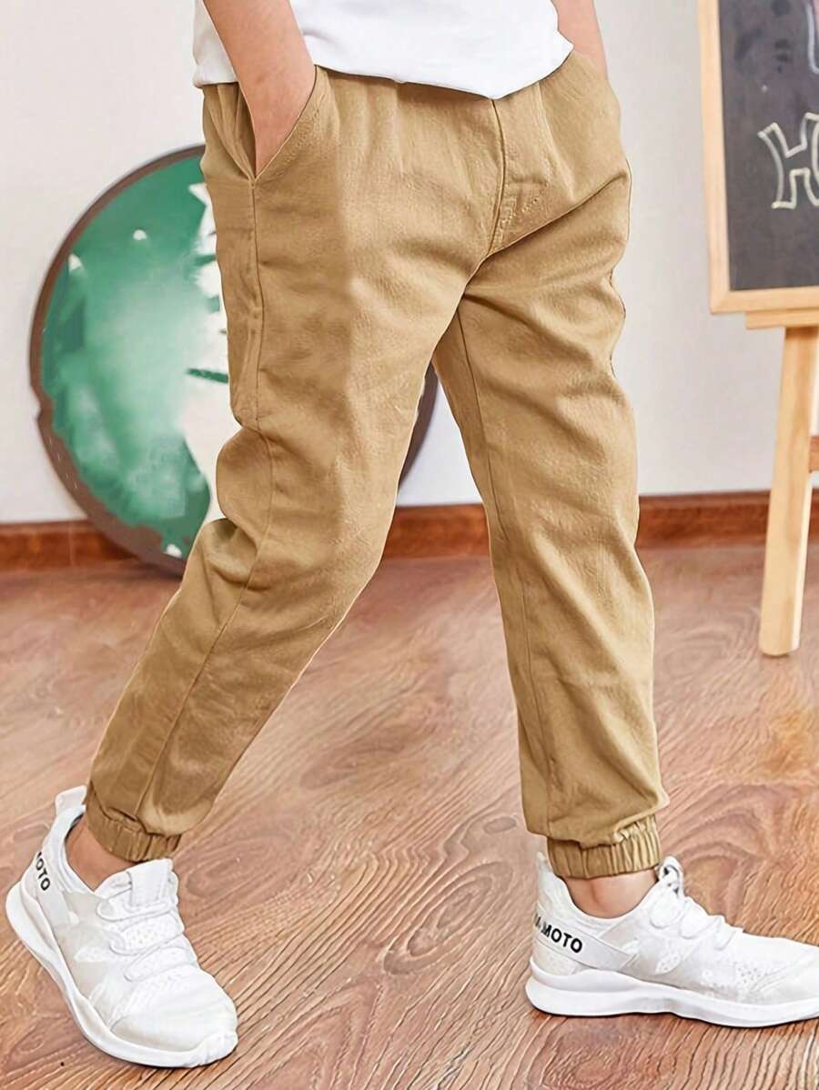 1件青少年男童休闲户外工装裤，春秋季