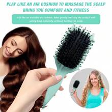 Curl Defining Brush,Boar Bristle Hair Brush Styling Brush For Detangling,Combing And Shaping Men And Women,Curls To Reduce Pulling And Curl Separation - Green - View 7