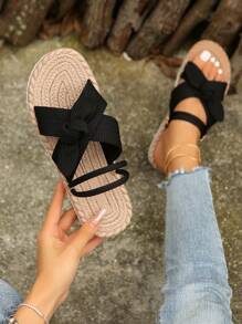 New Fashion Casual Beach Slip-On Flat Sandals, Anti-Skid & Anti-Pinch, Flat Slippers For Women - Black - View 6