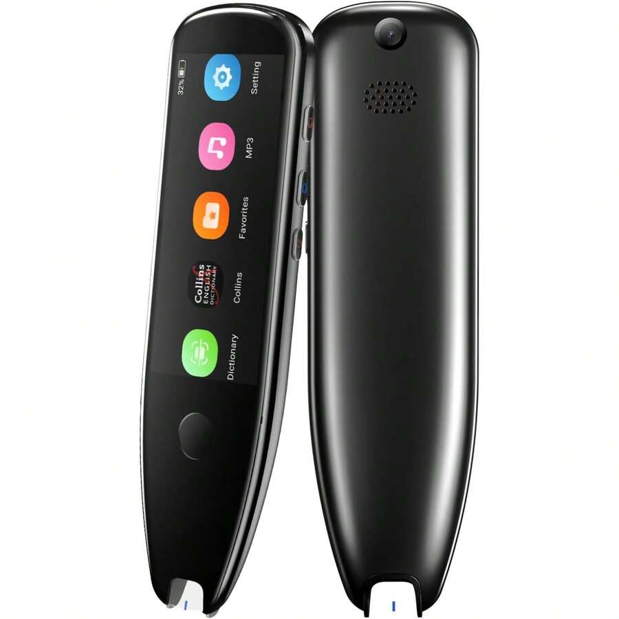 Scan Reader Pen, OCR Digital Translation Pen Scanner 112 Language Translator Device Support Text Extract Intelligent Recording Scanner Pen With 3.5 Inch Touch Screen For Businessmen Students Adults - Black - View 1
