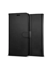 Black Leather Wallet Case For Redmi 13C - 彩色 - 查看 2