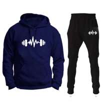 KANGAROO SWEATSET SET ACADEMY HEART WEIGHT SHELTER FROM COLD PANTS + UNISEX BLOUSE - Navy Blue - View 2