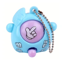 24pcs Mini Rock-Paper-Scissors Game Keychain Cute Fun Fidget Toys, Key Chain Ring Purse Bag Backpack Charm Stress Reduction Party Favors Toy Friends Gift The Color Is Random - Multicolor - View 2