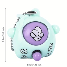 24pcs Mini Rock-Paper-Scissors Game Keychain Cute Fun Fidget Toys, Key Chain Ring Purse Bag Backpack Charm Stress Reduction Party Favors Toy Friends Gift The Color Is Random - Multicolor - View 3
