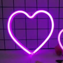 1 个霓虹灯 LED 夜灯，USB 或 3 节 AA 电池供电，墙壁/桌面装饰，适用于派对、圣诞节、生日、情人节、女孩房间、宿舍、庆典、婚礼（不含电池） - 多色 - 查看 33