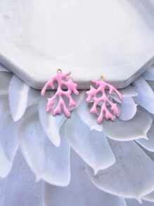 4pcs Copper Double-Sided Enamel Coral Branch Charms Pendant Jewelry Accessories For Women DIY Earrings/Bracelets/Necklaces, Mother Day Gift, Graduation Gift