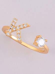 Anillos con letras ajustables para mujeres y adolescentes, anillo abierto minimalista con inicial para mujeres y hombres, anillo de letra en inglés personalizado 26, anillo de dedo delicado de acero inoxidable, regalo de pareja y amigo, accesorios de joyería de moda