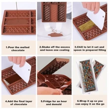 1pc 6-Cavity Rectangular Chocolate Mold Waffle Cookie Baking Cake DIY Decor Tool - Brown - View 7