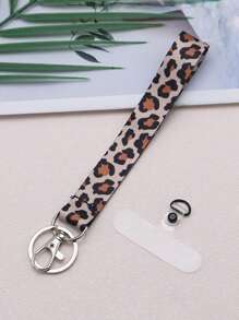 1 件装咖啡色豹纹腕带手机挂绳，适用于身份证徽章夹和钥匙，配有手机隔层，可爱的涤纶材料腕带挂绳，适用于信用卡、通行证、手机吊饰配件，配有金属钥匙圈，是送给老师、学生、工作人员的绝佳礼物 - 彩色 - 查看 13