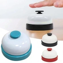 1 个黑色、红色和蓝色手持铃铛，适用于问答游戏、答题蜂鸣器、学校用品、返校