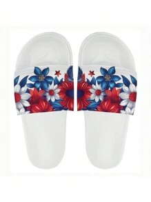 Chanclas planas ultraligeras antideslizantes de hombre personalizadas con impresión 3D, adecuadas para interiores/exteriores y uso en jardín, diseño para parejas, ornamental, estiloso como un perro, de moda, minimalista elegante, acogedor personalizado, único, regalo ideal para él, regalo ideal para ella, familia y amigos - Blanco - Ver 5