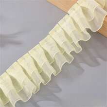 5m Double-Layered Chiffon With 4cm Ruched Lace Edge, DIY Clothing & Home Textile Decorative Trim - Multicolor - View 10