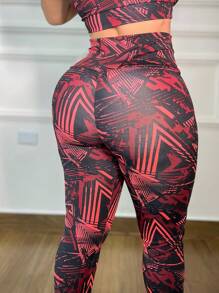 Women's Set For The Gym Solid Polka Dot Military Camouflage - 亮橙色 - 查看 2
