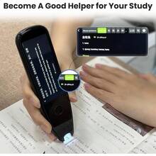 Scan Reader Pen, OCR Digital Translation Pen Scanner 112 Language Translator Device Support Text Extract Intelligent Recording Scanner Pen With 3.5 Inch Touch Screen For Businessmen Students Adults - Black - View 2