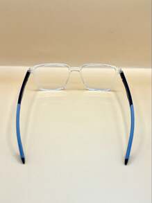 Lens Frame For Men's Square Rectangular Eyeglasses In TR90 With Flexible Rubberized Colored Temple AD883 - Trong sáng - Xem 7