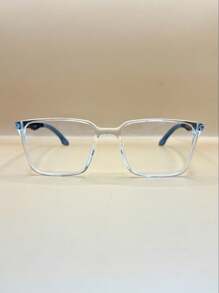 Lens Frame For Men's Square Rectangular Eyeglasses In TR90 With Flexible Rubberized Colored Temple AD883 - Trong sáng - Xem 4