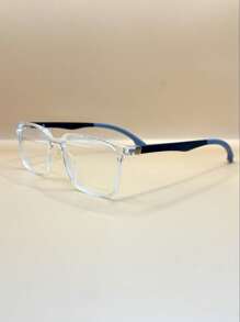 Lens Frame For Men's Square Rectangular Eyeglasses In TR90 With Flexible Rubberized Colored Temple AD883 - Trong sáng - Xem 3