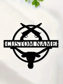 1 Custom Assault Rifle And Bullet Wall Art Metal Sword Nameplate Personalized Salon Logo Personalized Assault Rifle And Bullet Car Logo Farmhouse Wall Decor Custom Name Wall Decor For Metal Assault Rifle And Bullet Art Porch Patio Gifts Birthday Graduation