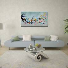 Vintage Butterfly Canvas Wall Art - Colorful Butterflies On Teal Background, Ready To Hang, 24''x32''x1.5''(60x80x4cm) - Color - View 2