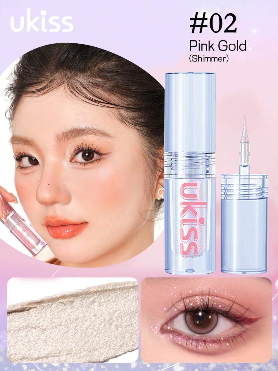 UKISS 1.5克闪亮液体眼影，钻石闪粉，持久闪亮眼影，轻盈柔滑