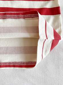 Kids' Summer Bestselling Color Block Stripe Short Sleeve T-Shirt - Red and White - View 10