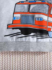 Baby Jungen 2-teiliges Set, niedlich & Autoprint Langarm-Sweatshirt und Hose, Herbst Outfit