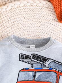 Baby Jungen 2-teiliges Set, niedlich & Autoprint Langarm-Sweatshirt und Hose, Herbst Outfit