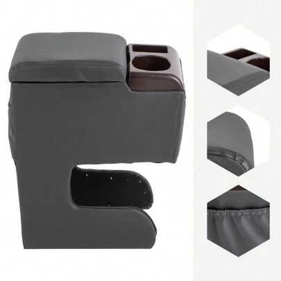 YUNRUX Apoio de braço central para carro Caixa de apoio de braço universal para carro, console central universal Almofada de apoio de braço com suporte para copo Caixa de armazenamento central diretamente substituível, 40x32x26CM (preto)