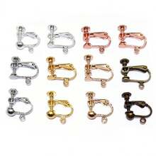 10pcs 15x13mm Brass Screw Ear Clip Earring Settings Rotate Pads Findings Base Blank Bezel For DIY Jewelry Making Supplies - Screw Earring Clips - View 7