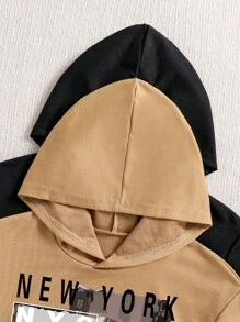 2pcs Tween Boys Cartoon Graphic Print Sweatshirt Set - Multicolor - View 3