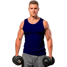 Veronz Men's Plain Basic Gym Dry Fit Tank Top - Màu xanh hải quân - Xem 1